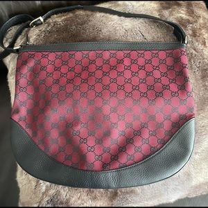 Gucci Messenger 272380 Monogram Black bag/ red